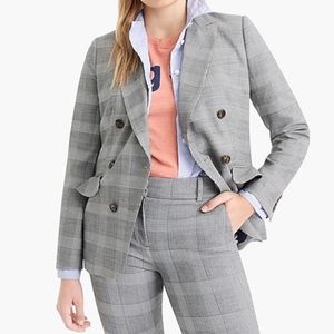 J. Crew Ruffle pocket blazer in Glen plaid